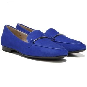 Naturalizer Emiline L Flat Slip-On Loafers Blue Suede Leather Rubber Sole Size 6